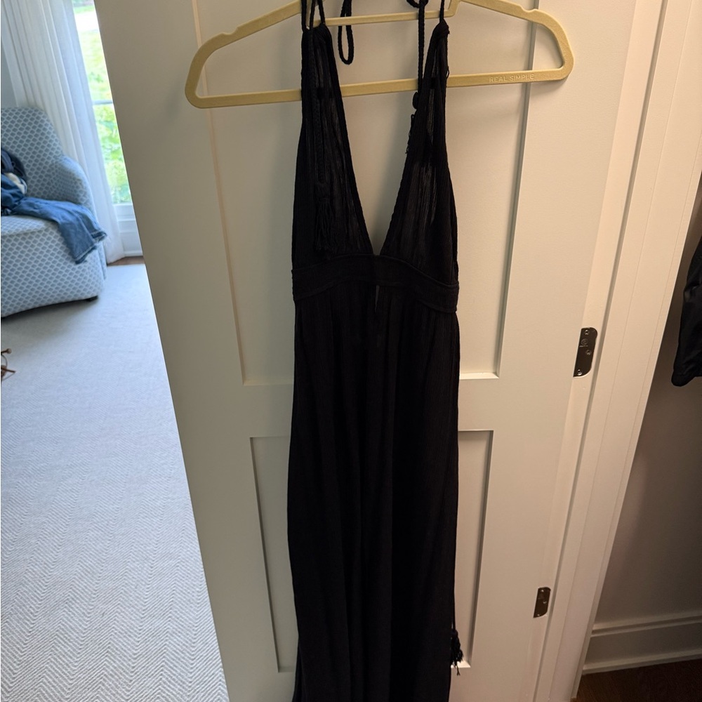 Astr Black Halter Dress
